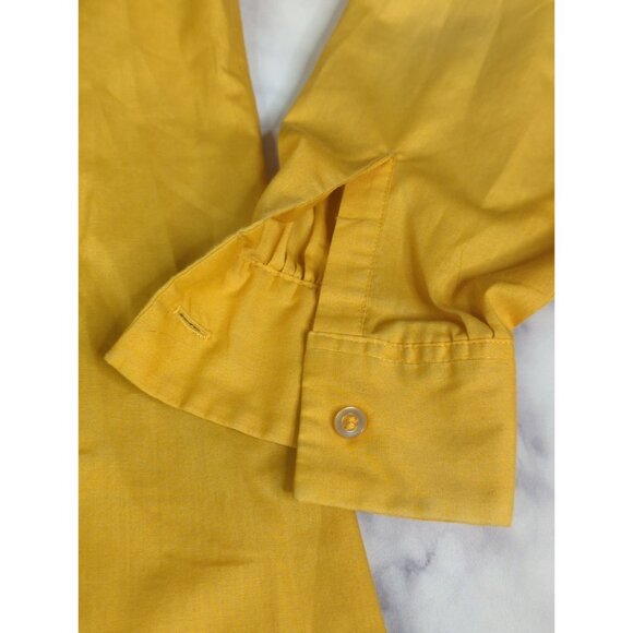 Vintage Lady Manhattan Womens Sz 14 Gold Button Down Long Sleeve Blouse Shirt - Picture 3 of 10